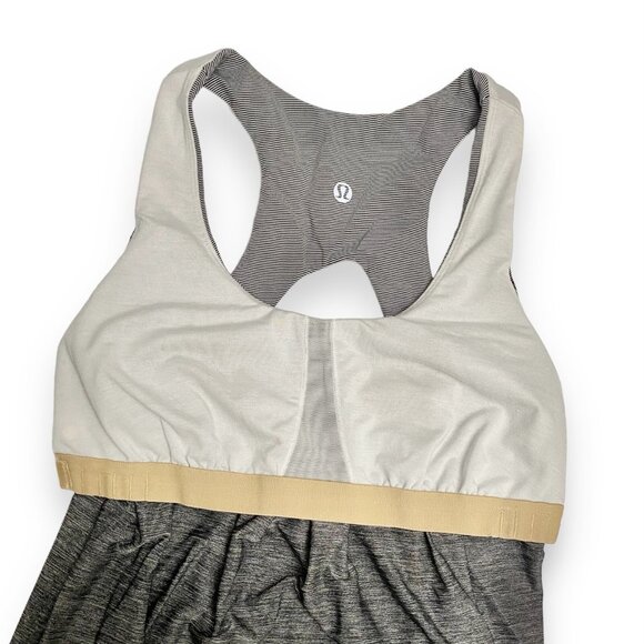 Lululemon Run Your Heart Out Tank Racerback Heathered Black White Microstripe 8 - Picture 11 of 14